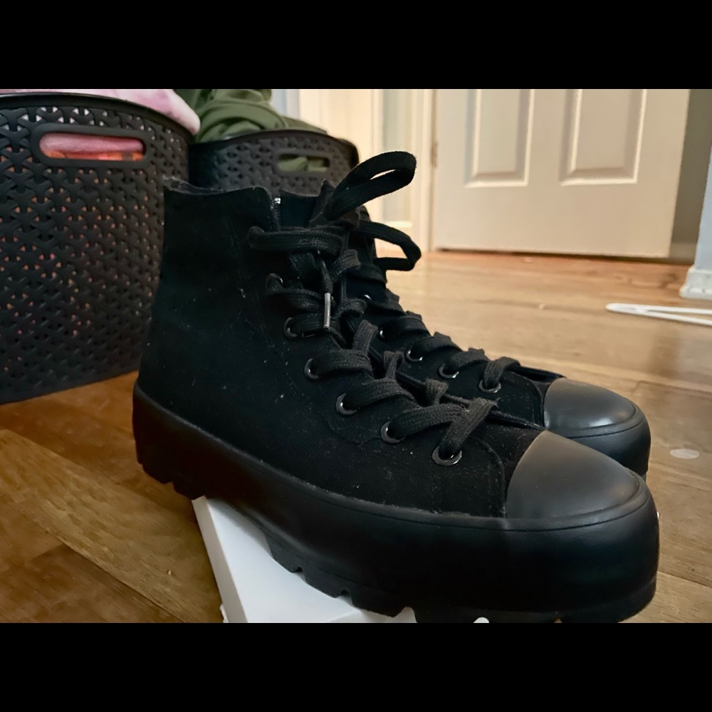 High top platform sneakers